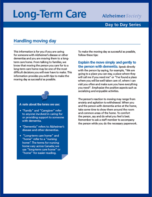 Long-term care: Handling moving day - cover
