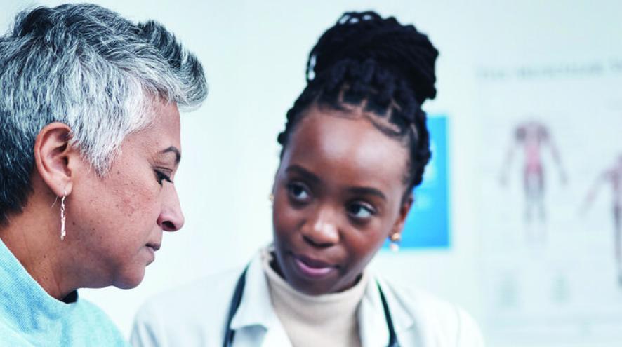 A person consults with a medical professional