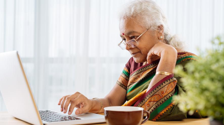 woman searching on a computer