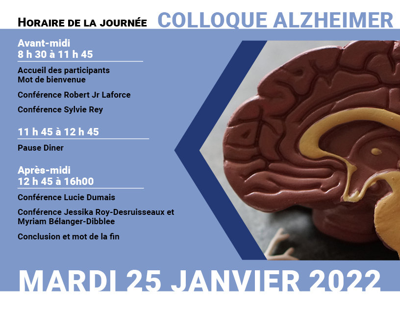Horaire pour la conférence du 25 janvier 2022