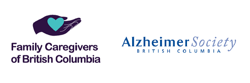 The logo for Family Caregivers of British Columbia next to the Alzheimer Society of B.C. logo.