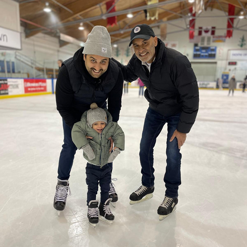 Jeron and family skating
