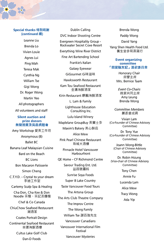 A listing of sponsors, partners and supporters of the event.