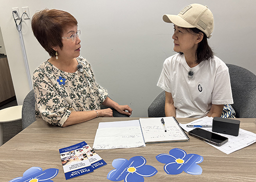 interview with volunteer to promote telethon