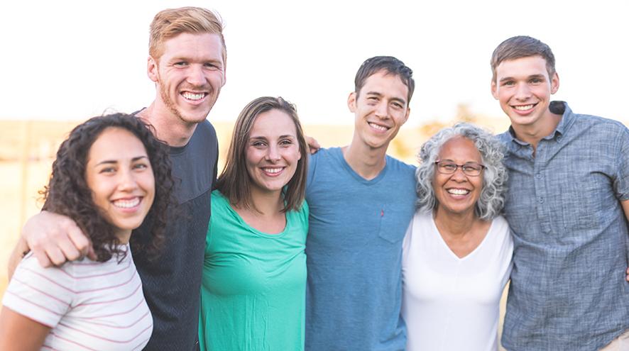 Group of people smiling together