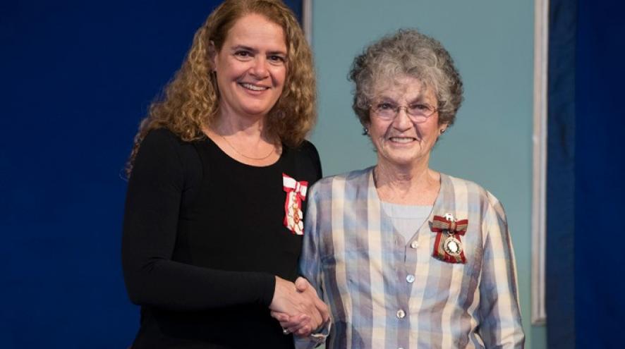 Marg Monro, pictured receiving the Governor General’s Sovereign’s Medal for Volunteers in 2018.