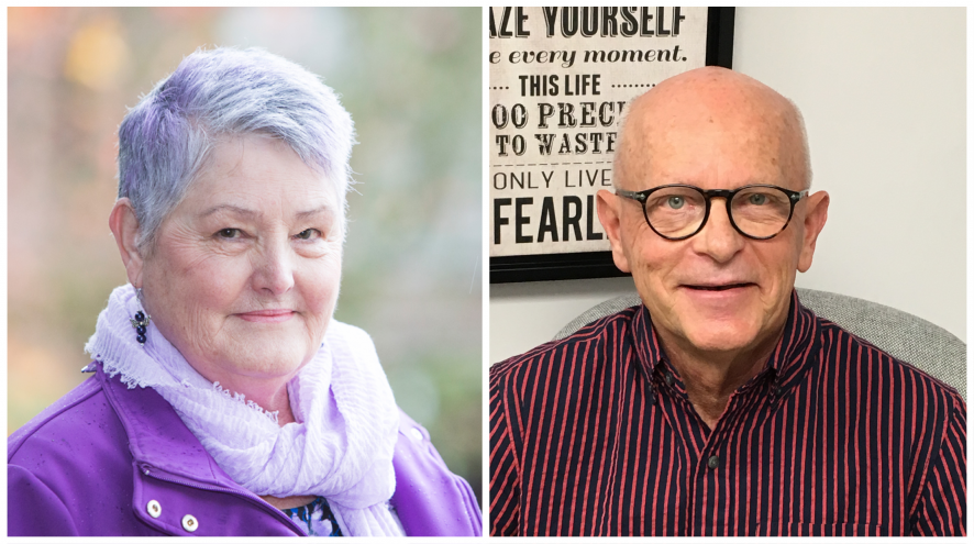 Headshots of Myrna on the left and Craig on the right.