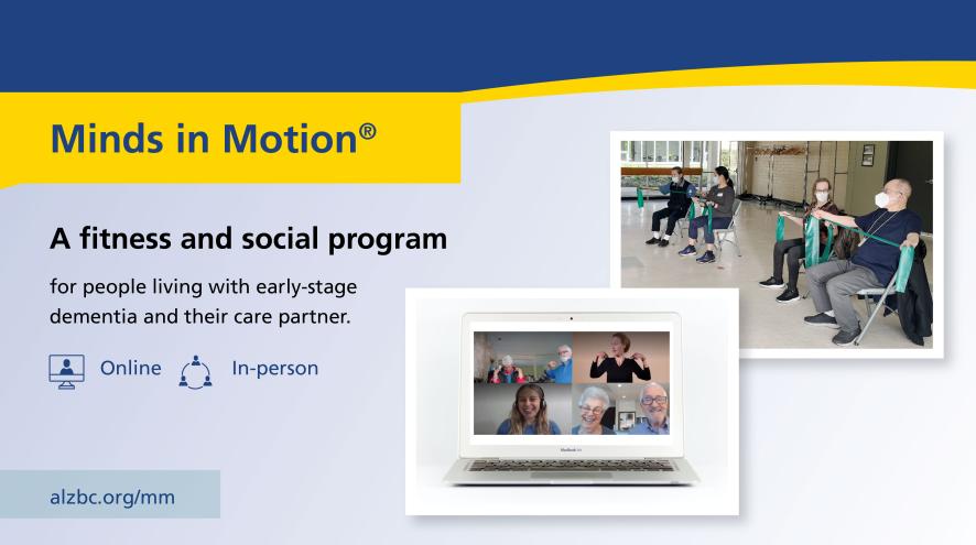 minds in motion fitness and social program dementia