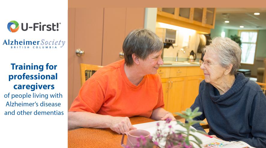 health care provider speaking with resident over table