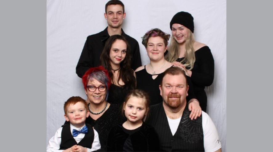 Brian Stanley photographed with his family