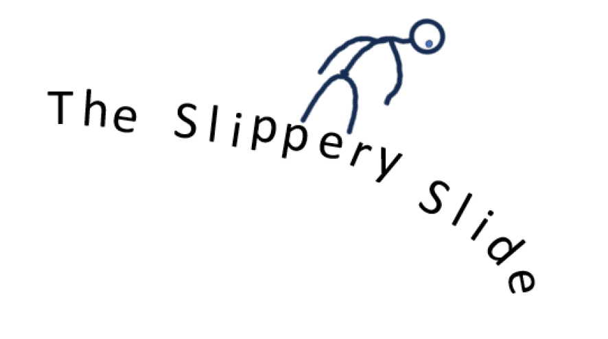 Photo drawn by Don Cheeseman, of the slippery slide