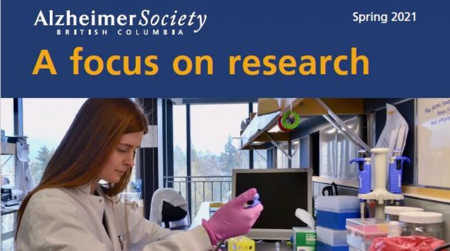 A biomedical researcher, clad in a lab coat and gloves focuses on a sample in their hands. The image runs below the publication title.