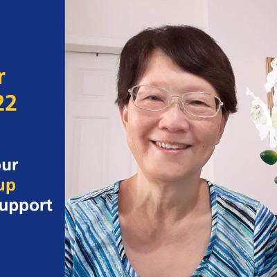 National Volunteer Week 2022 image of Shirley Tam, a dedicated support group facilitator for the Chinese community