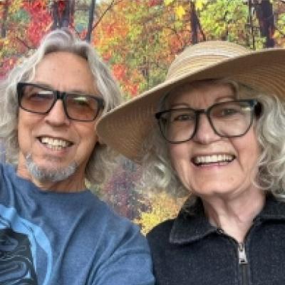 Tobias and Marsha, smiling