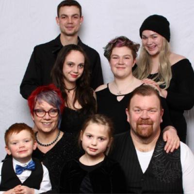 Brian Stanley photographed with his family