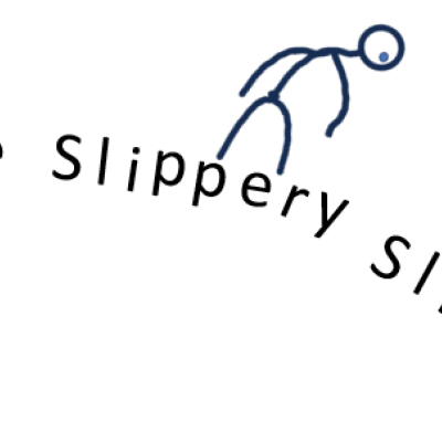 Photo drawn by Don Cheeseman, of the slippery slide