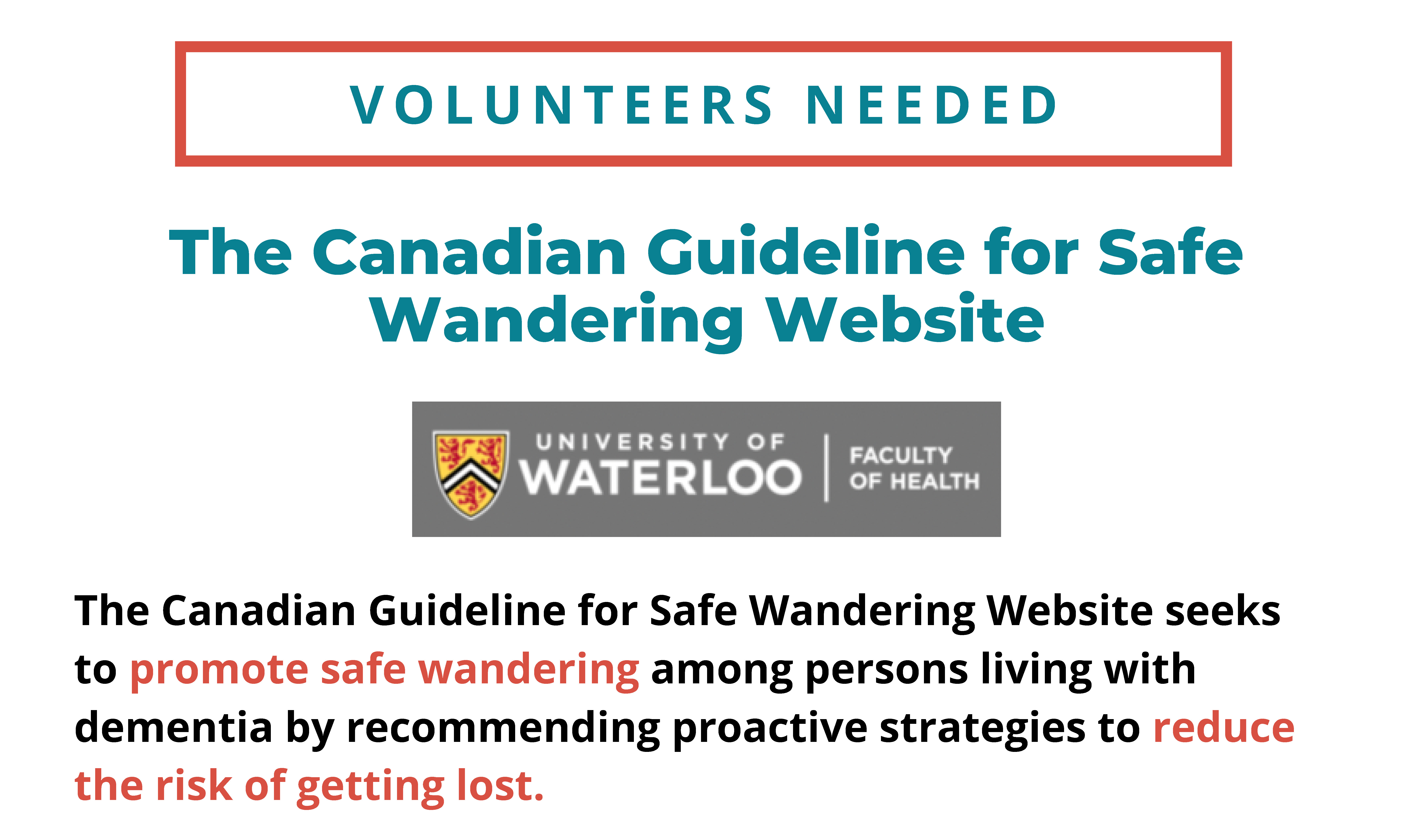 Canadian Guideline for Safe Wandering Website Research Project