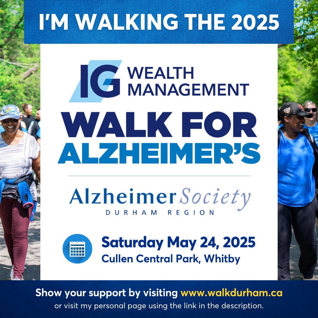 I'm Walking the 2025 IG Wealth Management Walk for Alzheimer's on Saturday May 24 2025.