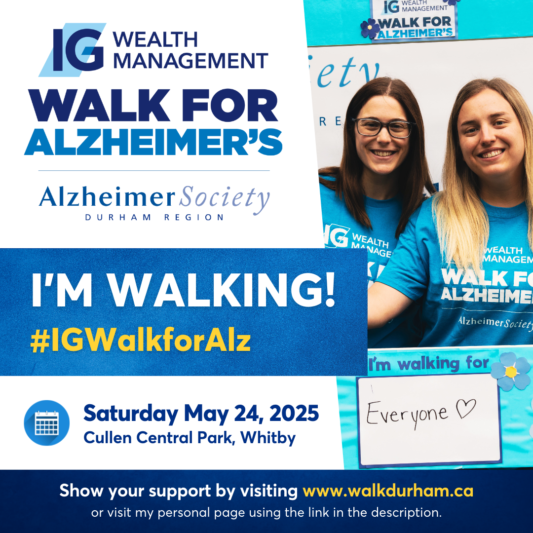 I'm Walking the 2025 IG Wealth Management Walk for Alzheimer's on Saturday May 24 2025.
