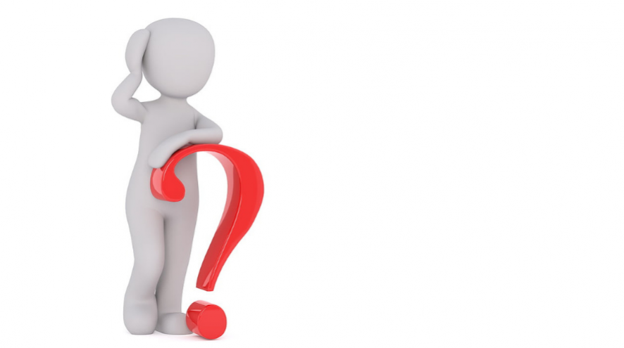 Character holding a question mark