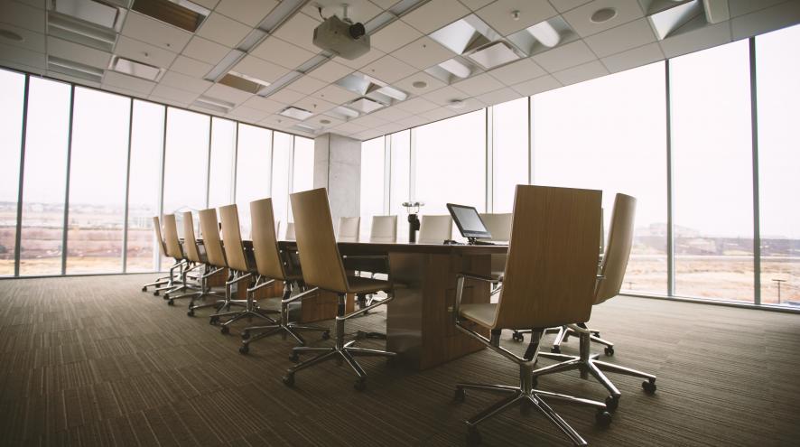 Boardroom with chairs