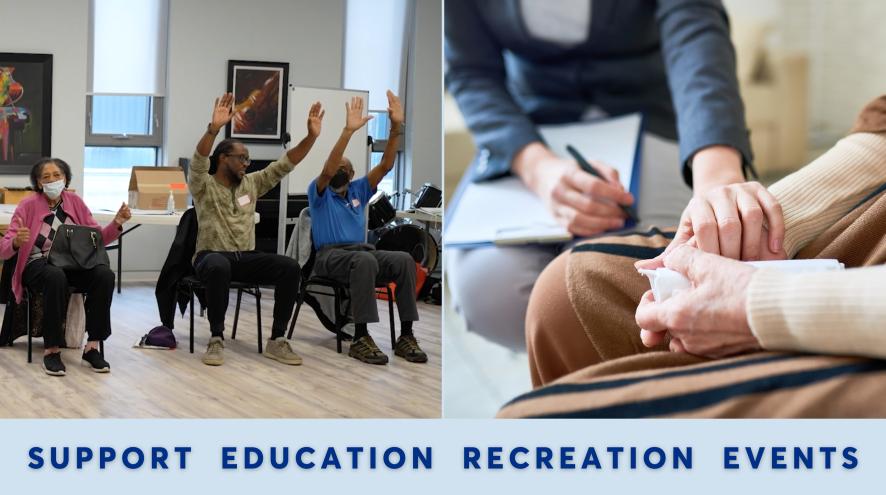 Support, education, recreation, events