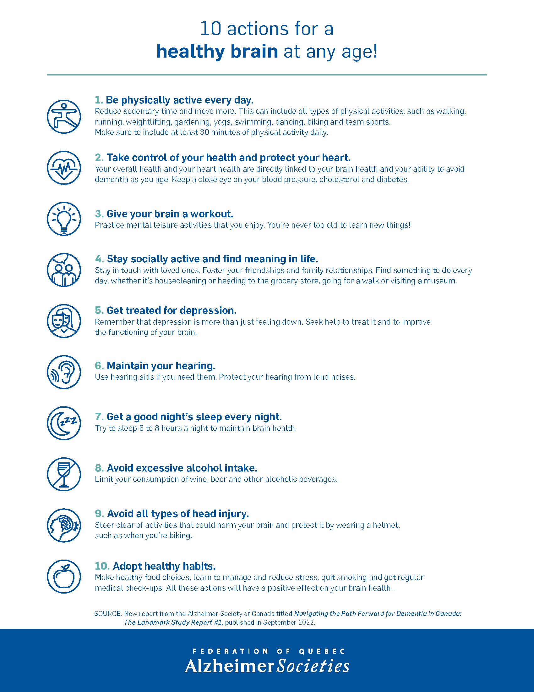 10 actions for a healthy brain