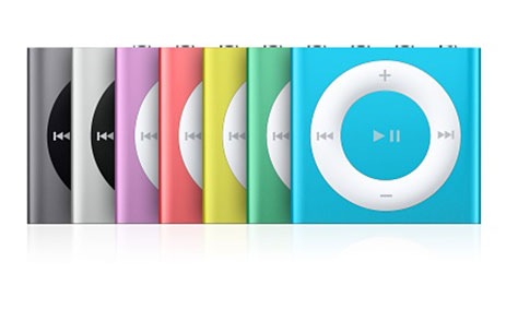 A row of iPod Shuffles.