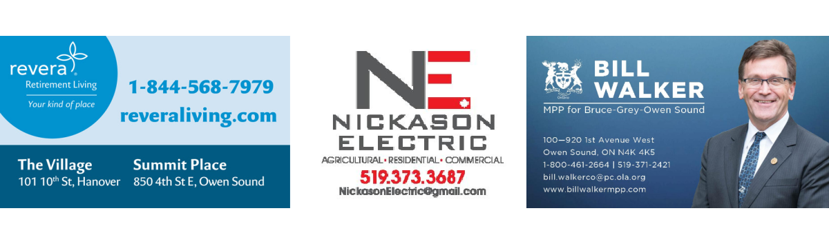 Revera logo, nickerson electric logo, bill walker advertisement