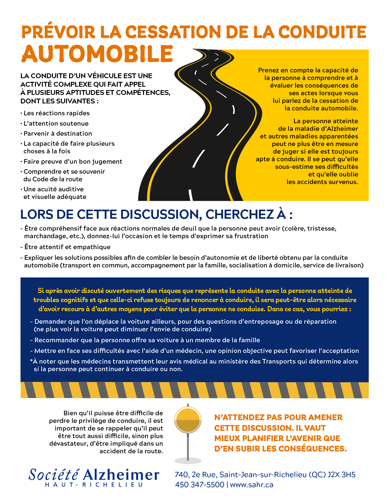 Aide-mémoire : prévoir la cessation de la conduite automobile