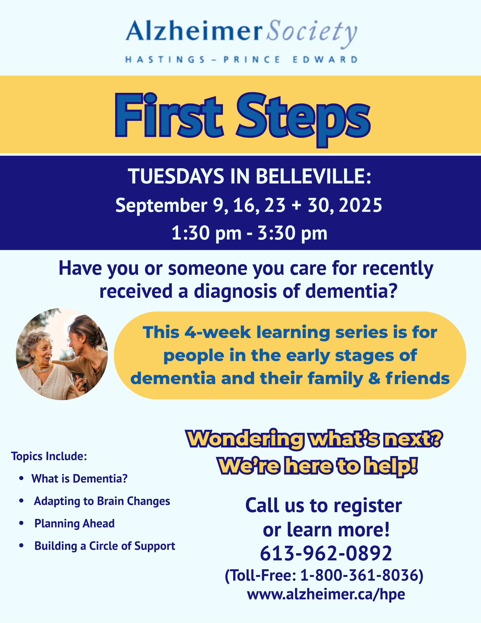 First Steps Sept 9, 16, 23, 30
