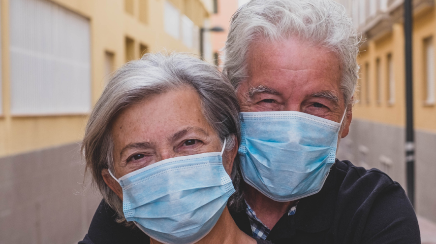 Couple with masks