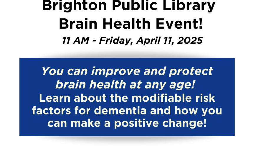 April 11th, 11 am - Brighton Public Library