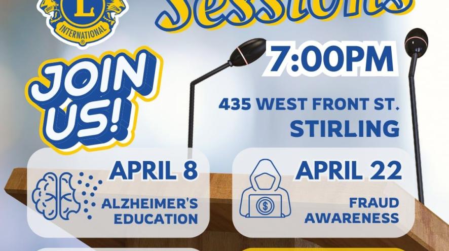 Lions Club April 8th, 7 pm - Alzheimer's & Dementia Education