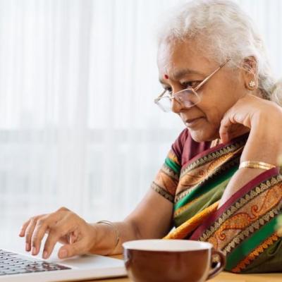 Senior woman on her laptop.