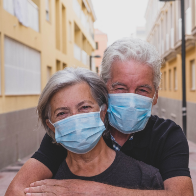 Couple with masks