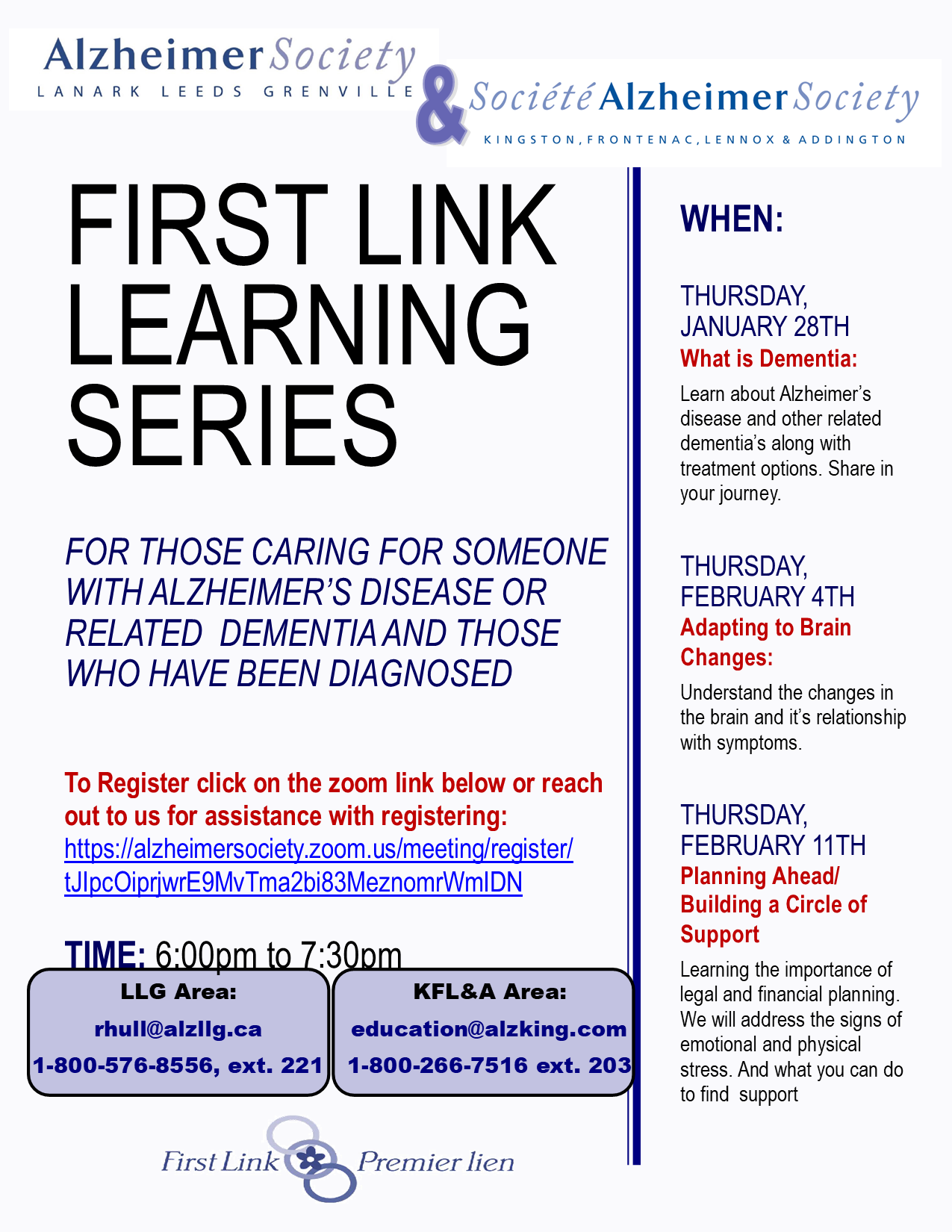 First Link Learning Evening Series poster