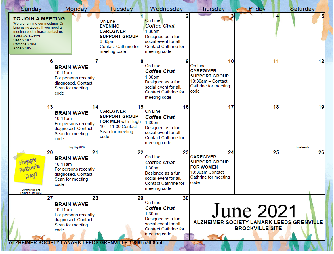 June Calendar Brockville
