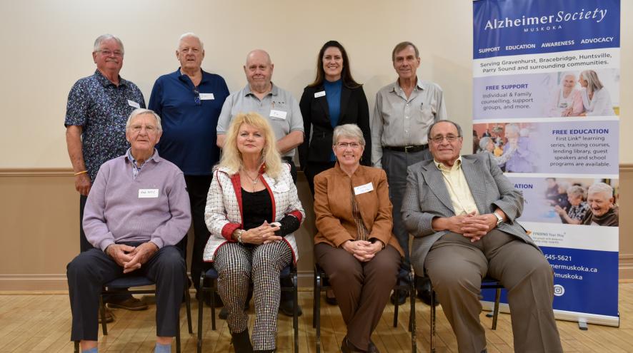 Group photo featuring the board of directors and the executive director of the alzheimer society muskoka.