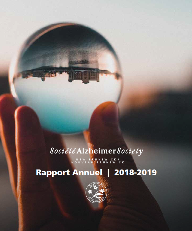 Page de couverture du rapport annuel 2018-2019 de la Société Alzheimer du Nouveau-Brunswick