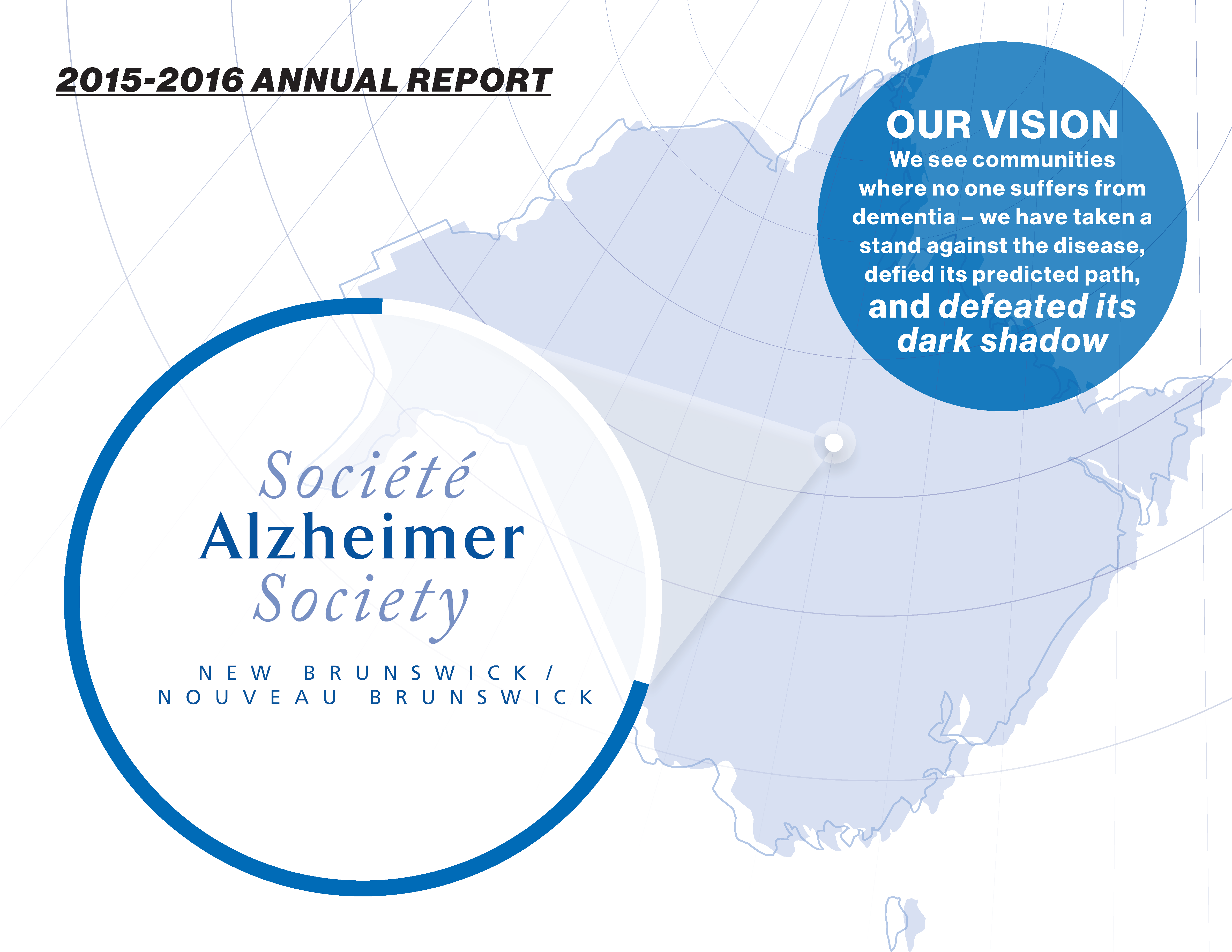 Cover of 2015-2016 Alzheimer Society of New Brunswick Annual Report