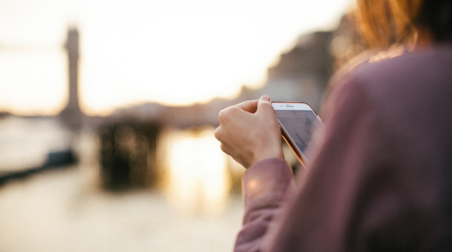 Woman using cellphone