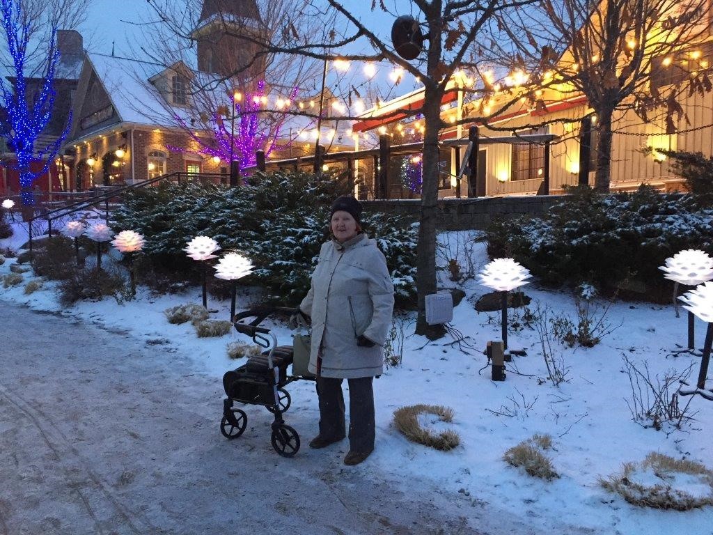 Catherine walking in the snow