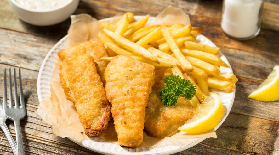 Fish and Chips served on a plate