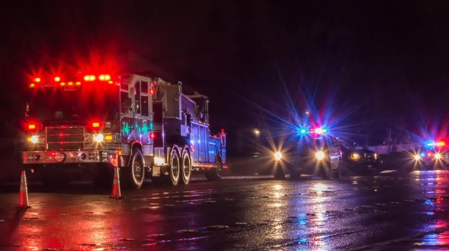 first responder vehicles with lights flashing