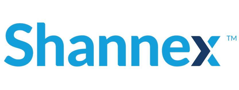 Shannex Logo in blue type