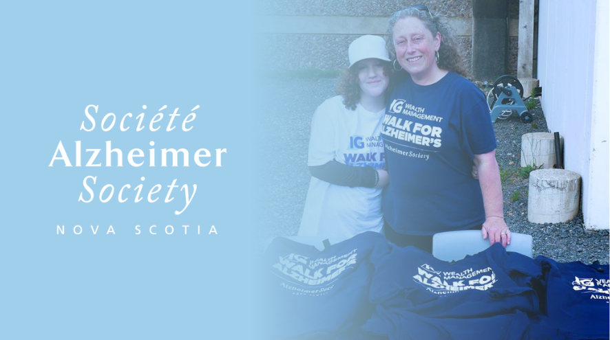 Mother and daughter in IG Wealth Management Walk for Alzheimer's t-shirts