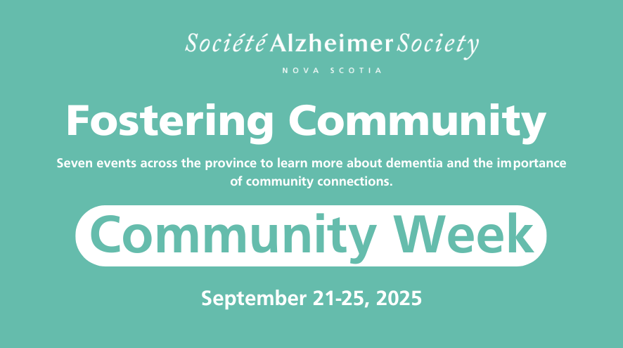 On a light teal background with white text reads: Fostering community Community Week September 21-25, 2025