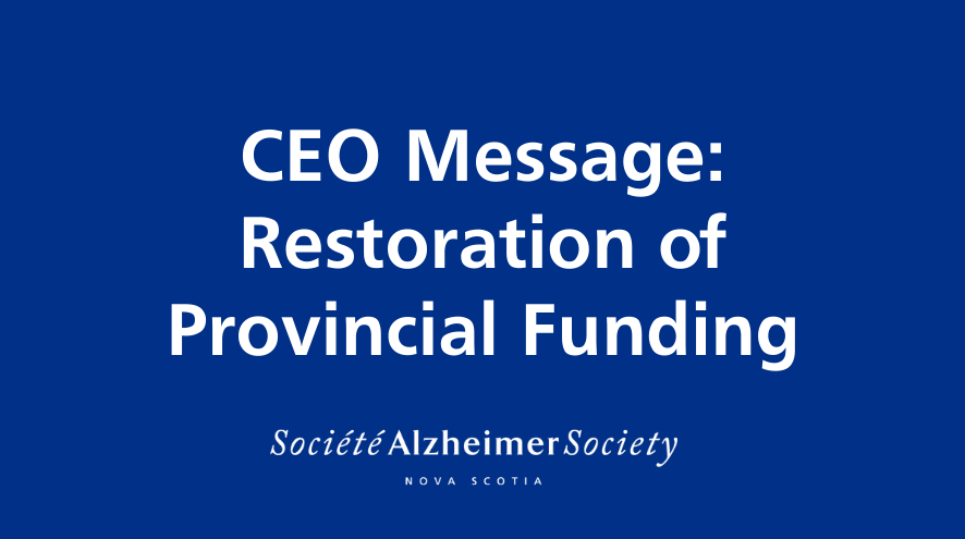 CEO Message: Restoration of provincial funding