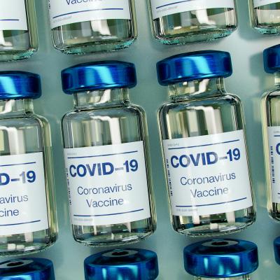COVID-19 vaccine vials.